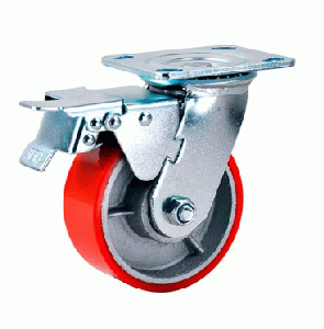 RUEDA INDUSTRIAL ROJO PU 5X2